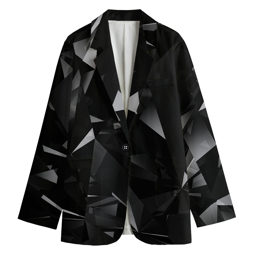 Black Diamond Print Women's Cotton Blazer