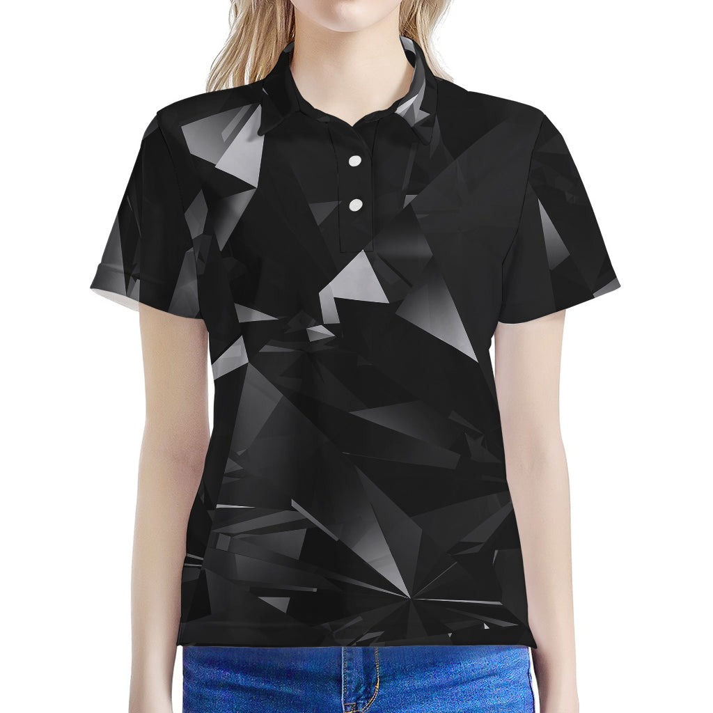 Black Diamond Print Women's Polo Shirt