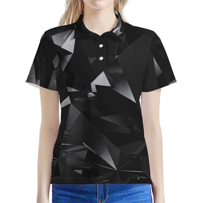 Black Diamond Print Women's Polo Shirt