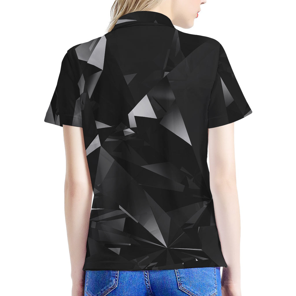 Black Diamond Print Women's Polo Shirt