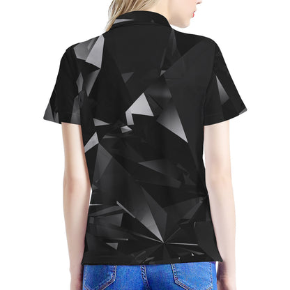 Black Diamond Print Women's Polo Shirt