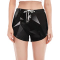 Black Diamond Print Women's Split Running Shorts