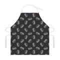 Black Doodle Sandwich Pattern Print Adjustable Apron