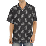 Black Doodle Sandwich Pattern Print Aloha Shirt