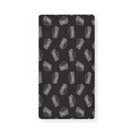 Black Doodle Sandwich Pattern Print Baby Crib Sheet