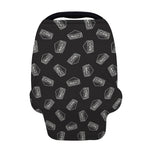 Black Doodle Sandwich Pattern Print Baby Seat Cover