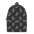Black Doodle Sandwich Pattern Print School Backpack