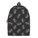 Black Doodle Sandwich Pattern Print Backpack