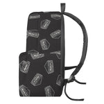 Black Doodle Sandwich Pattern Print Backpack