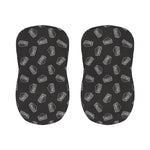 Black Doodle Sandwich Pattern Print Bar Stool Covers