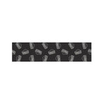 Black Doodle Sandwich Pattern Print Bed Runner