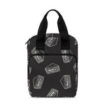 Black Doodle Sandwich Pattern Print Bible Tote Bag