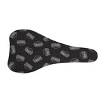 Black Doodle Sandwich Pattern Print Bicycle Seat Cover