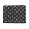 Black Doodle Sandwich Pattern Print Bifold Wallet