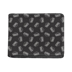 Black Doodle Sandwich Pattern Print Bifold Wallet