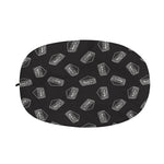 Black Doodle Sandwich Pattern Print Car Side Mirror Covers