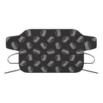Black Doodle Sandwich Pattern Print Car Windshield Snow Cover