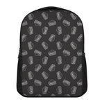 Black Doodle Sandwich Pattern Print Casual Backpack