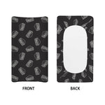 Black Doodle Sandwich Pattern Print Changing Pad Cover