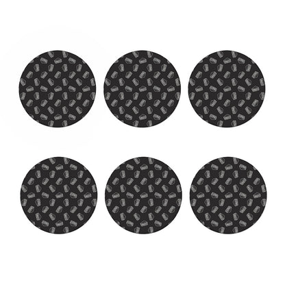 Black Doodle Sandwich Pattern Print Coaster Set