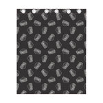Black Doodle Sandwich Pattern Print Curtain