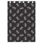 Black Doodle Sandwich Pattern Print Curtain