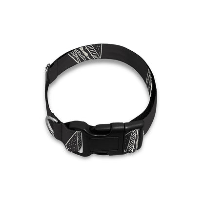 Black Doodle Sandwich Pattern Print Dog Collar