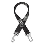 Black Doodle Sandwich Pattern Print Dog Seat Belt