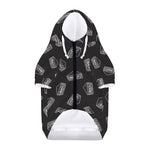 Black Doodle Sandwich Pattern Print Dog Zip Up Hoodie