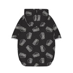 Black Doodle Sandwich Pattern Print Dog Zip Up Hoodie