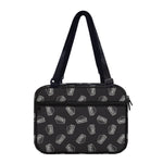 Black Doodle Sandwich Pattern Print Double Strap Bible Bag