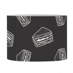 Black Doodle Sandwich Pattern Print Drum Lamp Shade