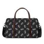 Black Doodle Sandwich Pattern Print Duffle Bag