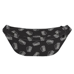 Black Doodle Sandwich Pattern Print Fanny Pack