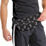 Black Doodle Sandwich Pattern Print Fanny Pack