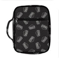 Black Doodle Sandwich Pattern Print Front Pocket Bible Bag