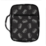 Black Doodle Sandwich Pattern Print Front Pocket Bible Bag