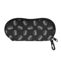 Black Doodle Sandwich Pattern Print Glasses Case