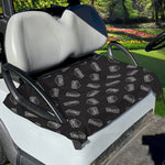 Black Doodle Sandwich Pattern Print Golf Cart Seat Cover