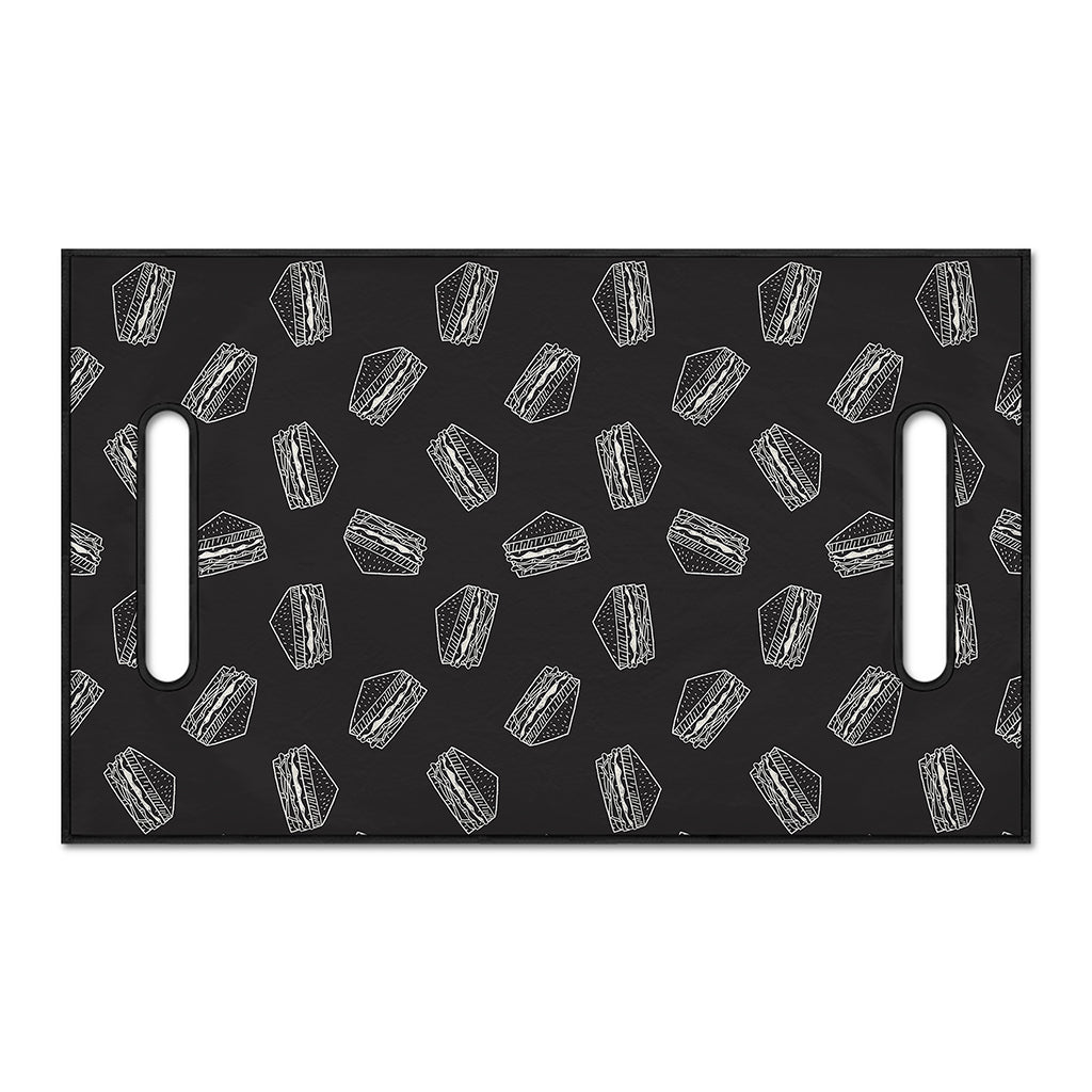 Black Doodle Sandwich Pattern Print Golf Cart Seat Cover