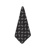 Black Doodle Sandwich Pattern Print Hand Towel