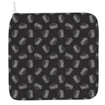 Black Doodle Sandwich Pattern Print Hand Towel