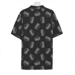 Black Doodle Sandwich Pattern Print Hawaiian Shirt