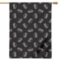 Black Doodle Sandwich Pattern Print House Flag