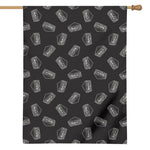 Black Doodle Sandwich Pattern Print House Flag