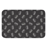 Black Doodle Sandwich Pattern Print Indoor Door Mat