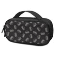Black Doodle Sandwich Pattern Print Portable Cooler Travel Case