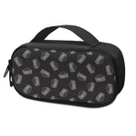Black Doodle Sandwich Pattern Print Insulin Cooler Travel Case