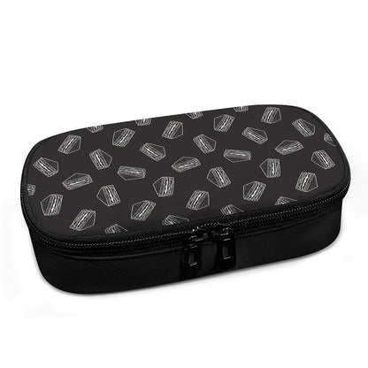 Black Doodle Sandwich Pattern Print Insulin Cooler Travel Case