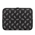 Black Doodle Sandwich Pattern Print Laptop Sleeve